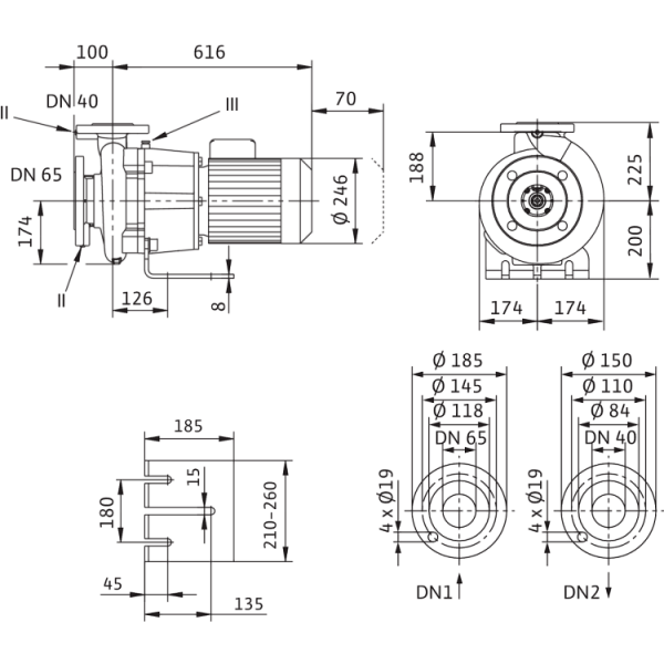Блочный насос Wilo CronoBloc-BL 40/265-4/4