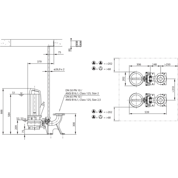 Фекальный насос Wilo Rexa PRO V05DA-222/EAD1X2-T0025-540-O