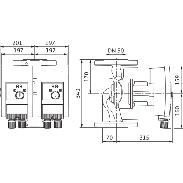Циркуляционный насос Wilo Yonos MAXO-D 50/0,5-16