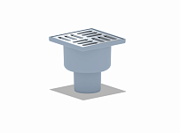 Трап для душа с сухим затвором 50 (100*100) мм, ветрикальный, нержавеющая решетка, серый, АниПласт ТQ5202