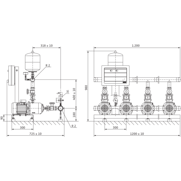 Насосная станция Wilo CO-4 MHI 202/CE-EB-R