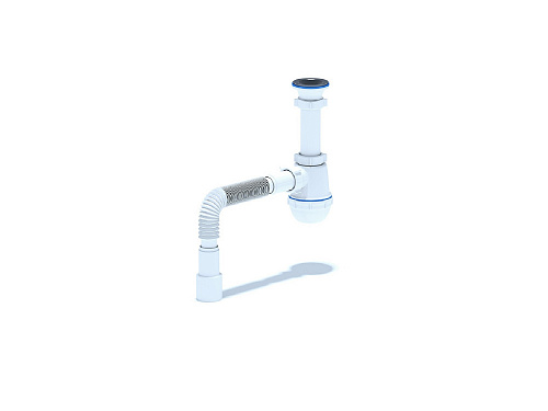 Сифон для кухонной мойки АНИ 1 1/2"*40, в комплекте универсальная гибкая труба 40*40/50