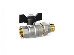 Кран шаровой с американкой LD Pride 1/2" н.р.-в.р. (ручка бабочка)