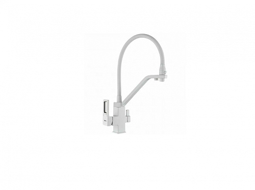 Смеситель для кухни GAPPO G4317-8 (G17-8) с краном для фильтра и гибким изливом, цвет: хром-белый