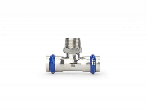 Пресс-тройник 28 х 3/4" наруж. резьба (нержавеющая сталь) Varmega