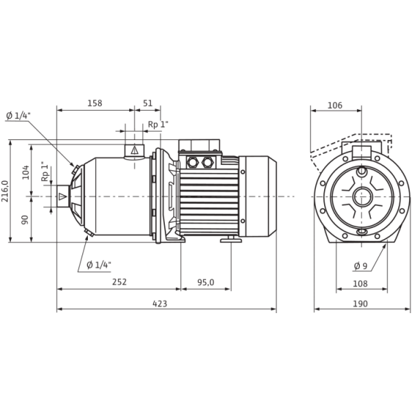 Центробежный насос Wilo MHI 205-1/E/1-230-50-2