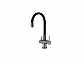 Смеситель для кухни с краном для фильтра Splenka S70.64.09, гибкий излив, цвет: графит
