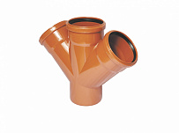 Крестовина одноплоскостная 110 (45°) для наружной канализации РосТурПласт "Стандарт"