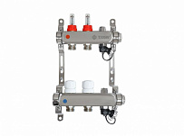 Коллекторная группа TAEN из нержавеющей стали 1" на 2 контура с расходомерами и ручным воздухоотводчиком