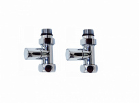 Комплект (2шт) прямых кранов для подключения полотенцесушителя 1" внутр.  х 3/4" наруж. резьба