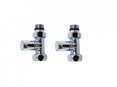 Комплект (2шт) прямых кранов для подключения полотенцесушителя 1" внутр.  х 3/4" наруж. резьба