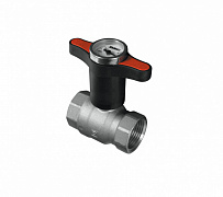 Кран шаровой Herz MODUL 1/2" в.р.-в.р. с термометром (ручка красная бабочка)