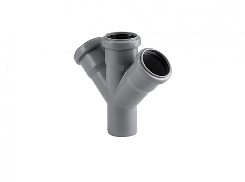 Крестовина одноплоскостная 50/50/50 (45°) для внутренней канализации РосТурПласт