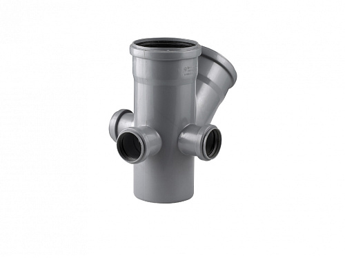 Крестовина двухплоскостная 110/110 (45°) тыл, левая, правая 50/50/50 (87.5°) для внутренней канализации РосТурПласт