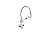 Смеситель для кухни GAPPO G4398-17 с краном для фильтра и гибким изливом, цвет: хром-серый