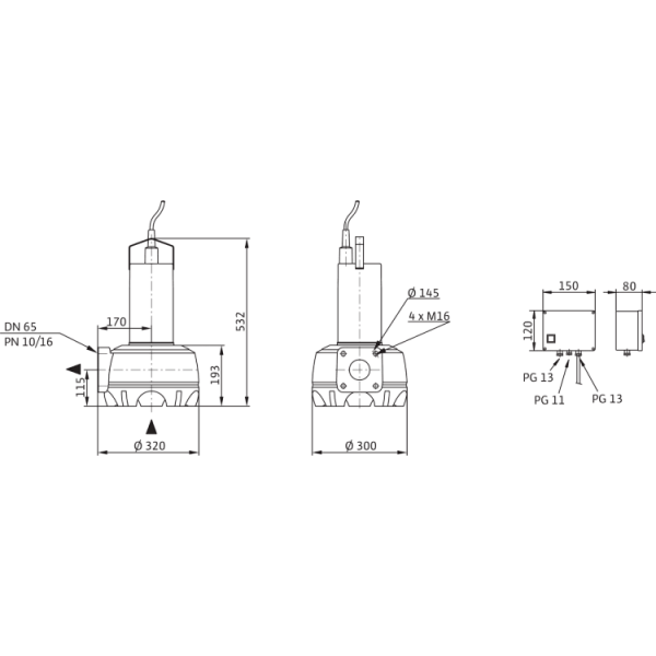 Погружной насос для сточных вод Drain TP 65 E 122/15
