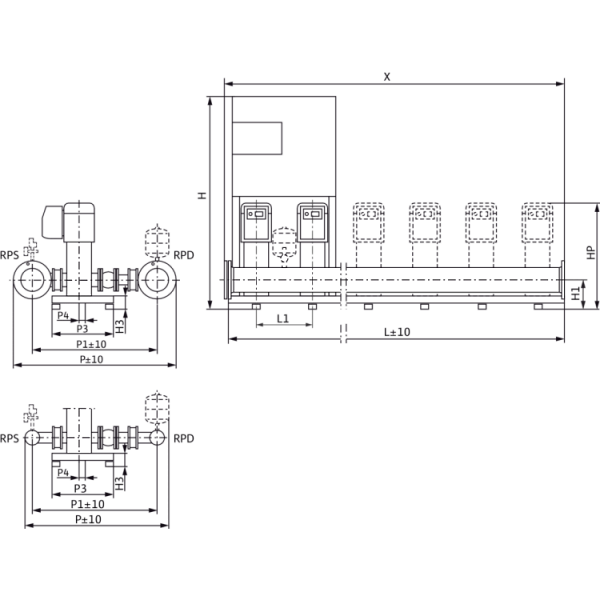 Насосная станция Wilo Comfort COR-4 Helix VE 608/K/CCe