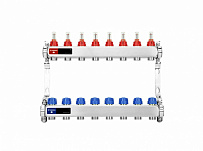 Коллекторная группа Varmega из нержавеющей стали 1" на 8 контуров с расходомерами