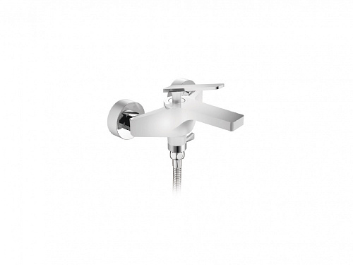 Смеситель для ванны FRAP F3258 с неповоротным изливом 165 мм, цвет: хром/белый
