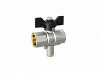 Кран шаровой LD Pride 1/2" в.р.-в.р. с выходом под термодатчик М10 (ручка бабочка)