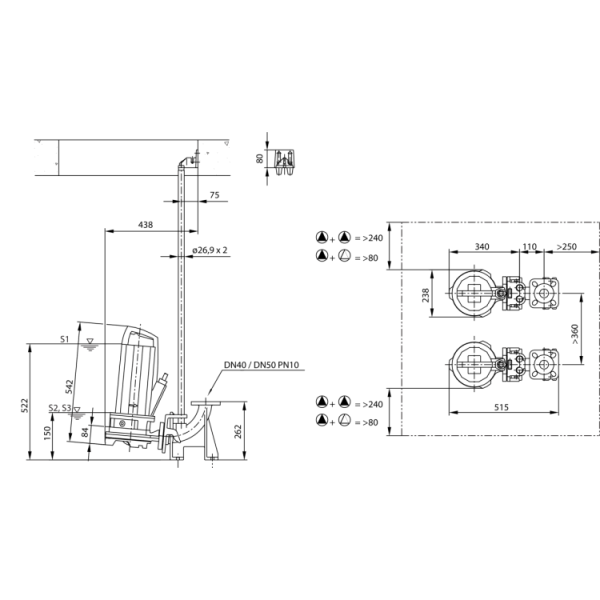 Фекальный насос Wilo Rexa CUT GE03.34/P-T39-2-540E