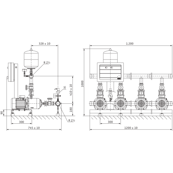 Насосная станция Wilo CO-4 MHI 402/CE-EB-R