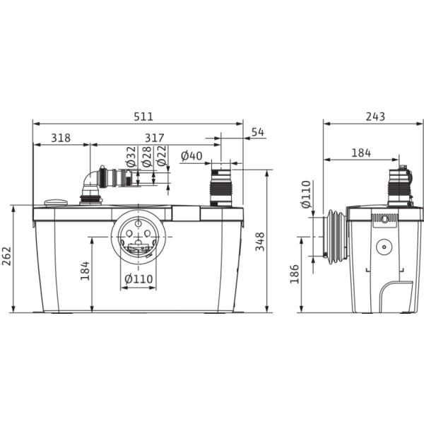 Напорная установка отвода сточной воды Wilo HiSewlift 3-15