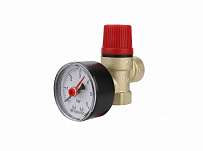 Клапан предохранительный 1/2" в.р. Varmega (3 бар, сброс - 1/2" в.р.) с манометром