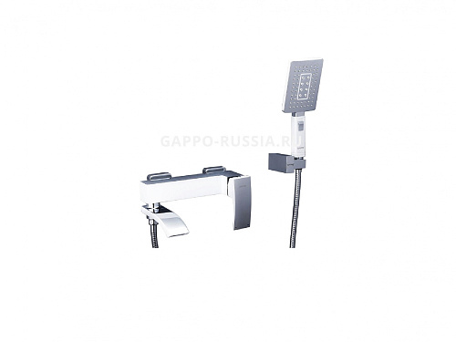 Смеситель для ванны GAPPO G3207-8 (Jacob) с коротким поворотным изливом, цвет: хром-белый