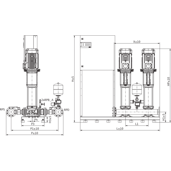 Насосная станция Wilo FLA-2 Helix V 3602 PN10