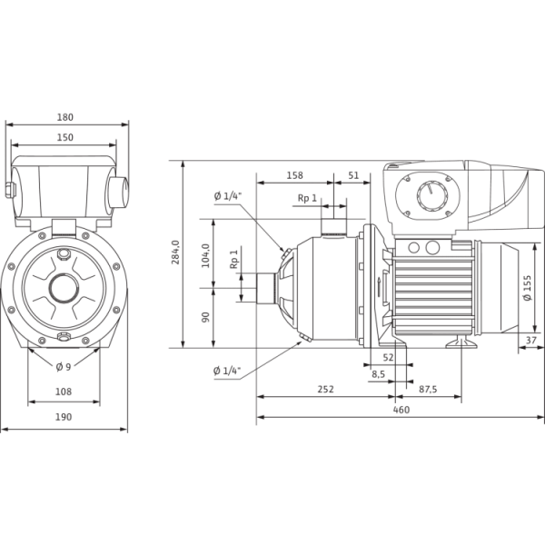 Центробежный насос Wilo MHIE205-2/V/1-2/M13