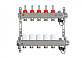 Коллекторная группа TAEN из нержавеющей стали 1" на 5 контуров с расходомерами и ручным воздухоотводчиком