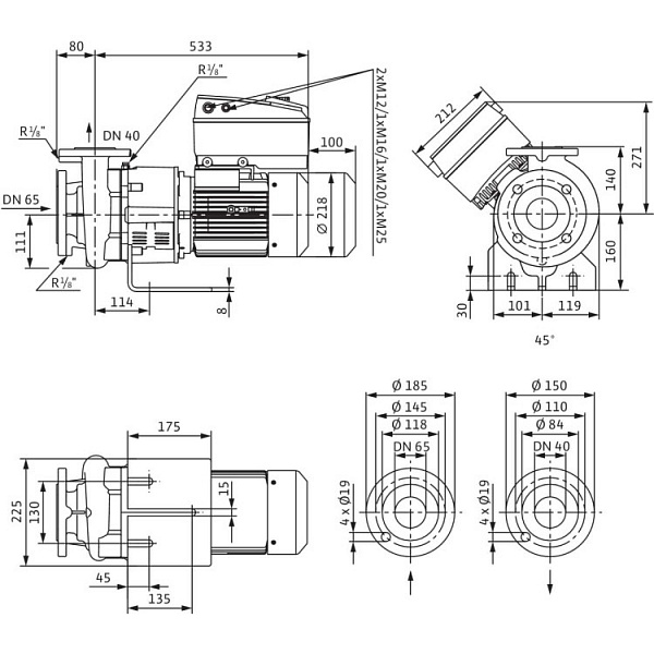 Блочный насос Wilo BL-E40/140-4/2