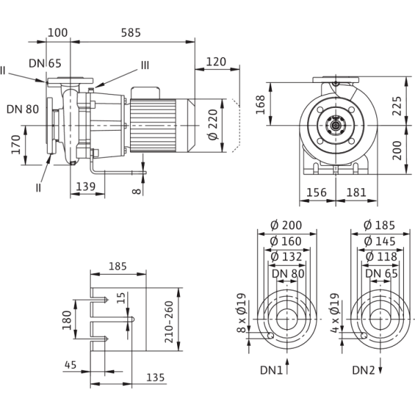 Блочный насос Wilo CronoBloc-BL 65/210-3/4