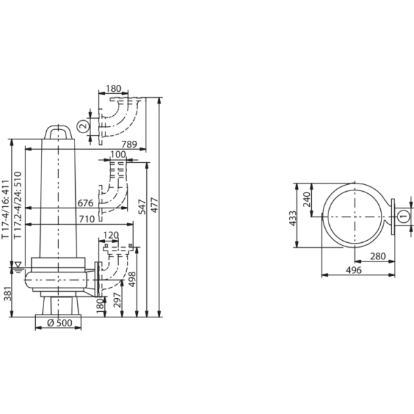 Фекальный насос Wilo EMU FA 10.82-230E + T 17.2-4/24HEx