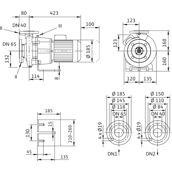 Блочный насос Wilo CronoBloc-BL 40/150-0,55/4