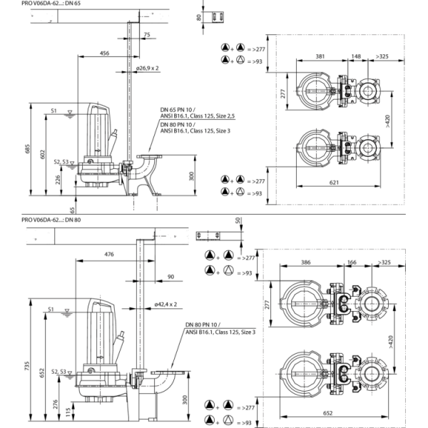 Фекальный насос Wilo REXA PRO V06DA-628/EAD1X4-T0025-540-O