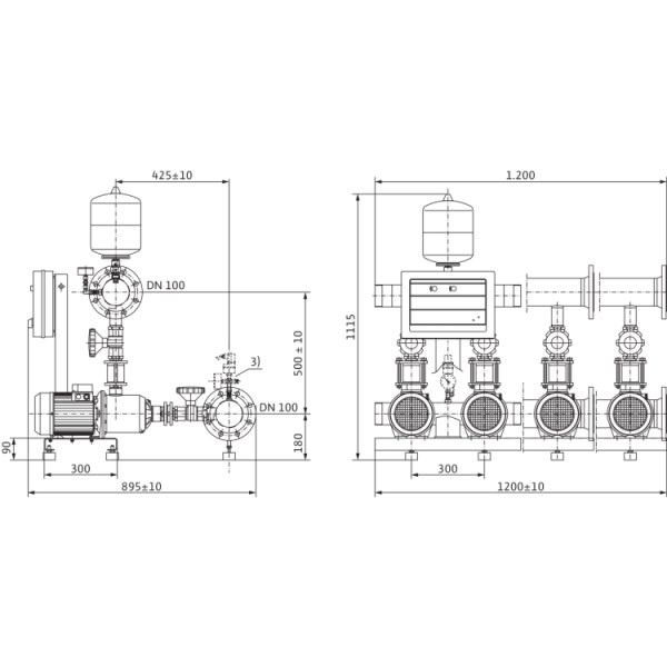 Насосная станция Wilo CO-4 MHI 1602/CE-EB-R
