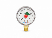Манометр радиальный 1/4" н.р. -  4 атм. (Ø50мм) с индикатором предела Varmega