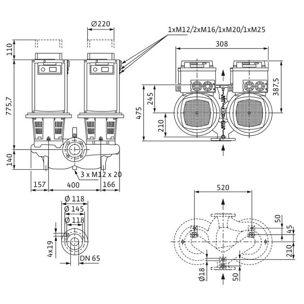 Циркуляционный насос Wilo Stratos GIGA-D 65/5-65/22-R1