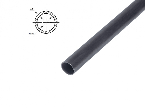 Труба черная стальная 1 класс ВГП Ду 15 (2.8) (шовная, штанга 2 метра)