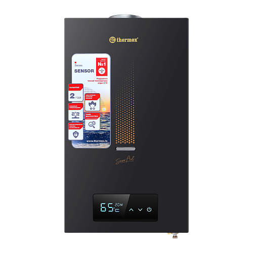 Водонагреватель газовый проточный бытовой THERMEX S 20 MD (Art Black)