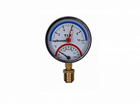Термоманометр радиальный 10 бар TIM 1/2" н.р., Ø корпуса=80 мм, t=0...120°С