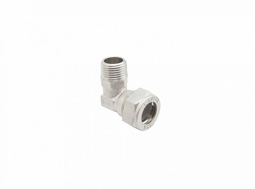 Угол 15-1/2" нар. резьба никелированный для гофрированной трубы Lavita