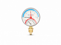 Термоманометр радиальный 4 бар Varmega 1/2" н.р., Ø корпуса=80 мм, t=0...120°С