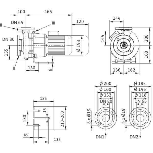 Блочный насос Wilo CronoBloc-BL 65/150-1,1/4