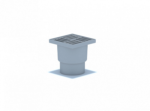 Трап для душа 110 (150*150) мм, вертикальный, нержавеющая решетка, серый, АниПласт ТА1212