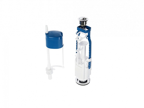 Набор арматуры УКЛАД для сливного бачка с нижней подводкой 1/2" н.р., двухрежимная хромированная кнопка