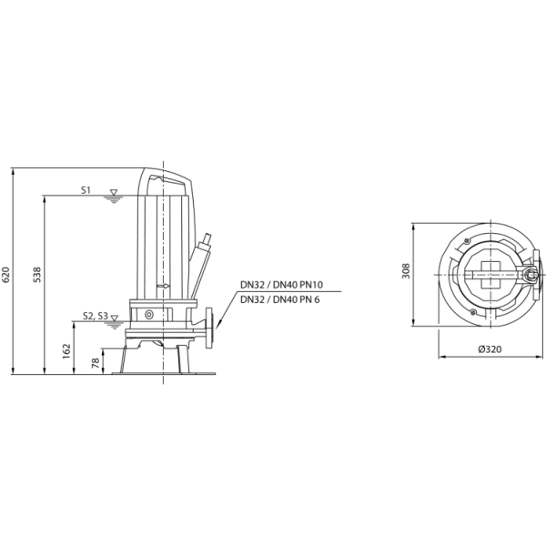 Фекальный насос Wilo Rexa CUT GE03.34/P-T39-2-540E