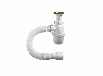 Сифон для кухонной мойки ORIO 1 1/2"*40, в комплекте универсальная гибкая труба 40*40/50
